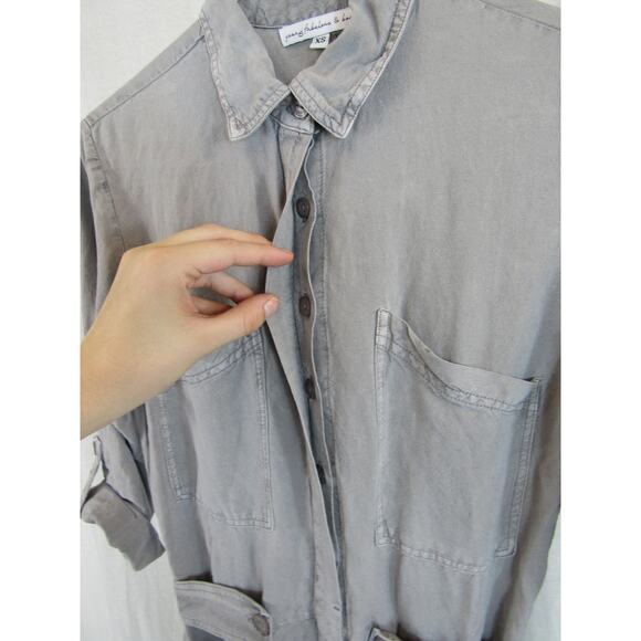 Young Fabulous & Broke XS River Raw Edge Romper Driftwood Mineral Gray YFB - Picture 7 of 10